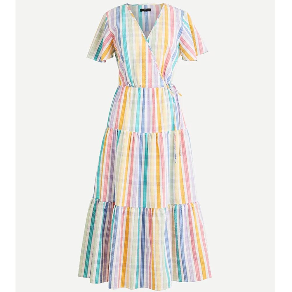 J Crew Rainbow Gingham Dress